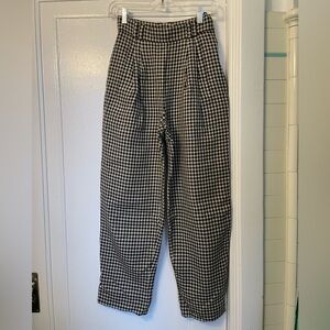 Gingham wool blend vintage trousers